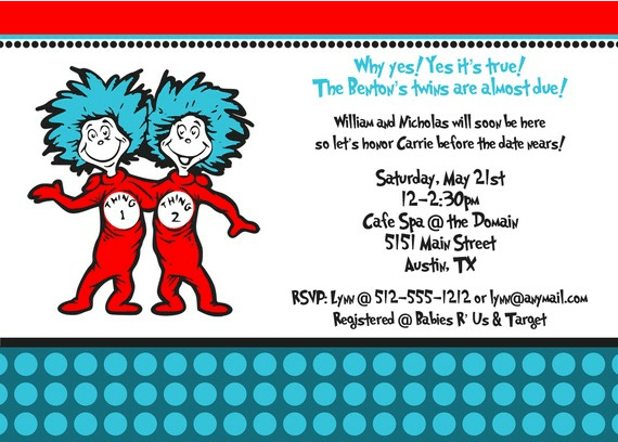 Thing 1 and thing 2 best sale baby shower