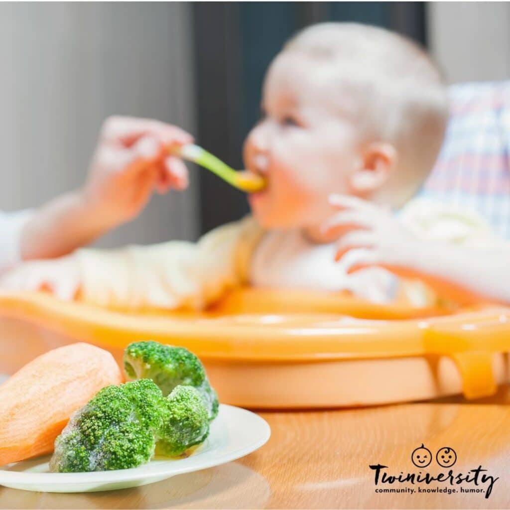 baby being fed homemade baby food