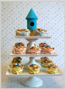cupcakes nest triplets or multiples baby shower