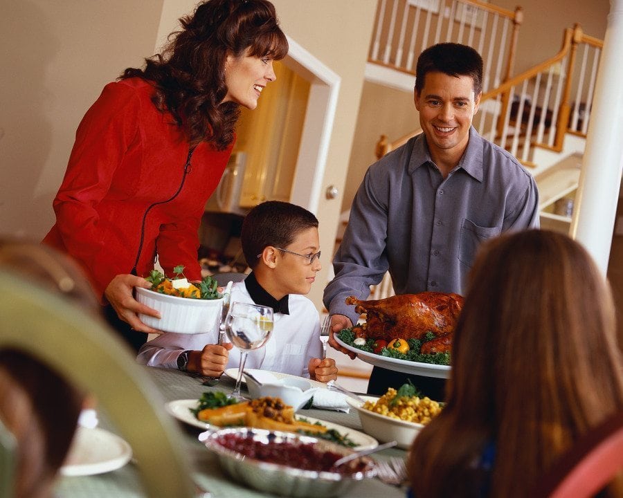 Parents Serving Turkey