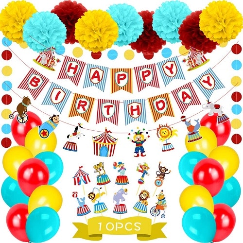 twins' birthday circus birthday decor package