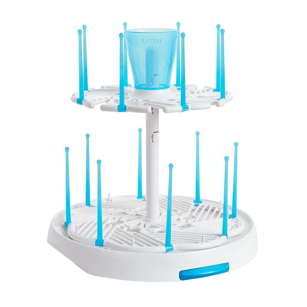 baby bottle drying rack double-decker white drying rack with a utensil cup on the top