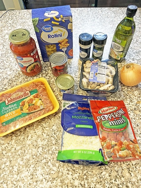 30-minute pizza pasta ingredients