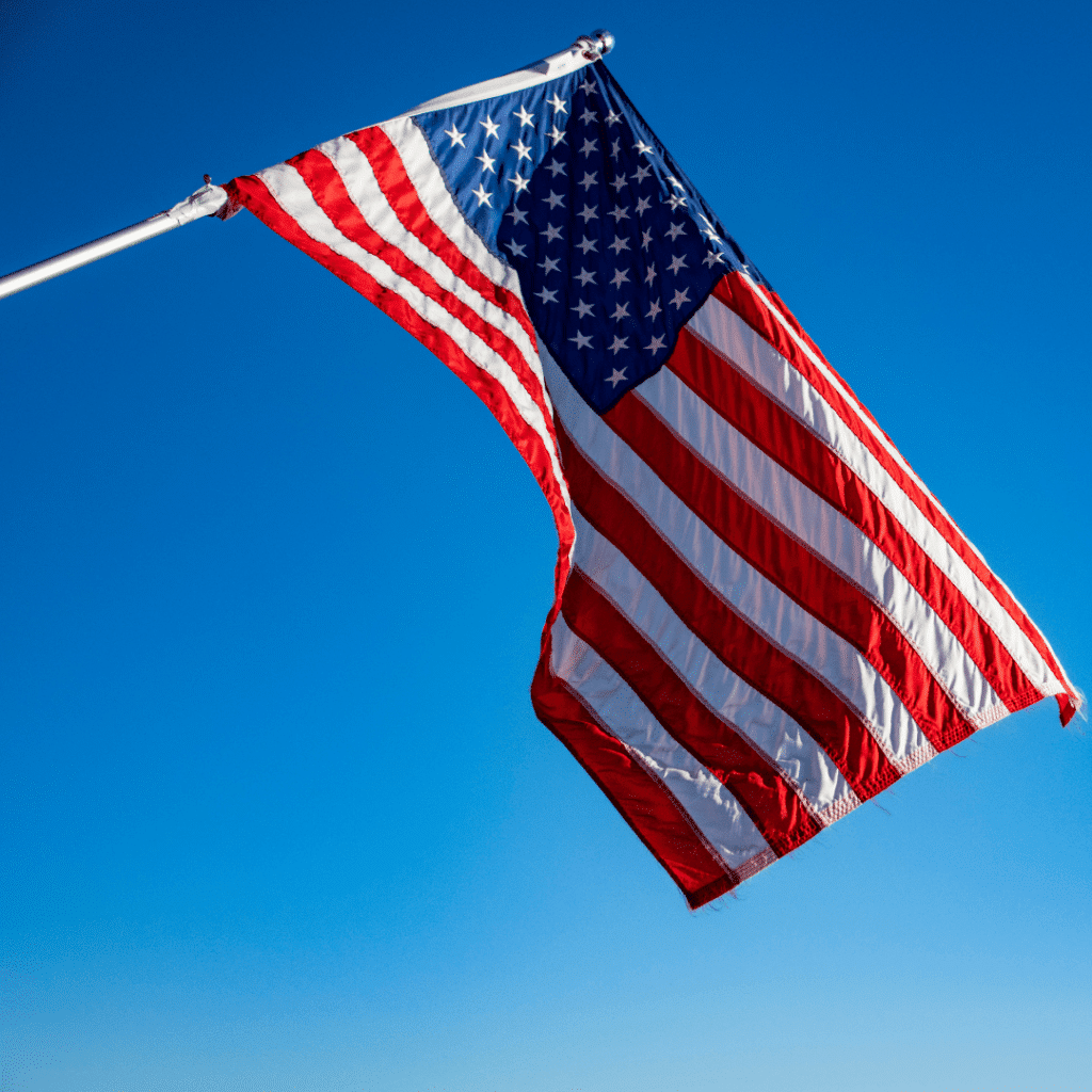 leftover Halloween candy American flag waving 