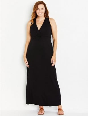 maternity baby shower dress a woman in a black maxi dress