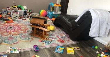 naughty lit messy living room