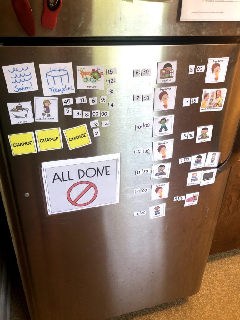 refrigerator with a visual schedule stress during covid