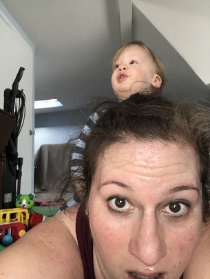 highlights of 2020 a woman working out with a toddler on her back