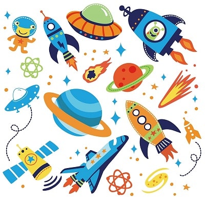 space themed nursery colorful space stickers