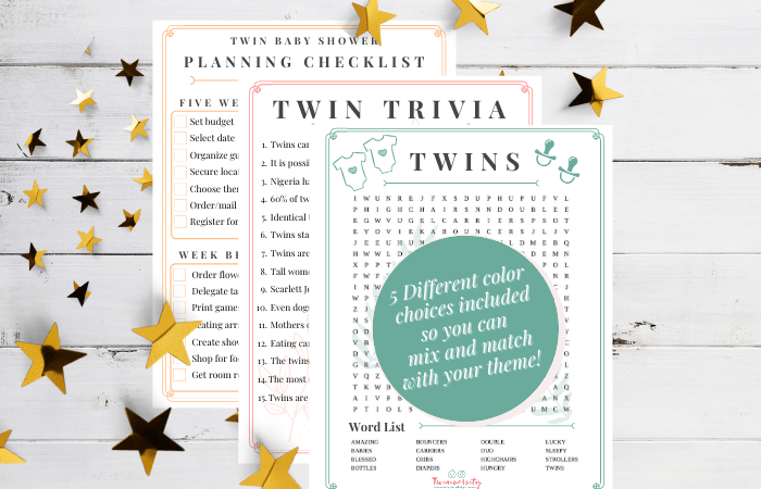 Twin Baby Shower Planner + Twin Pregnancy Printables @ Twiniversity Etsy Shop