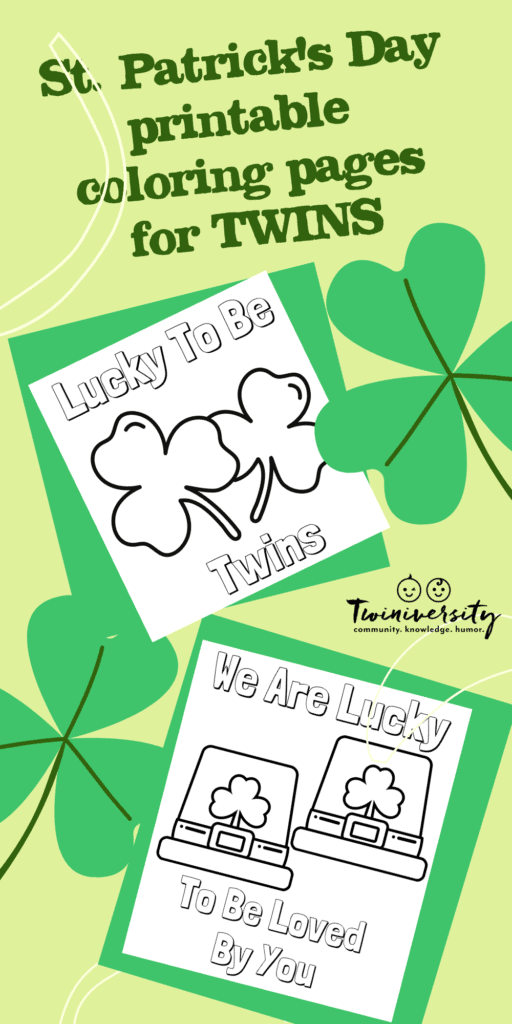 st. patrick's day coloring pages for twins