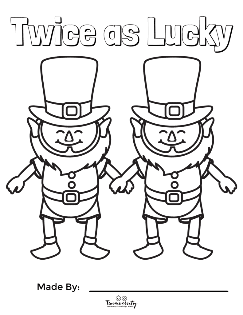 st. patrick's Day coloring pages twins