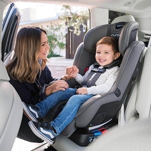 toddler in a rear facing car seat