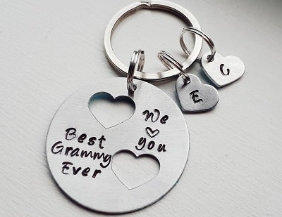 Keychain with heart cut outs