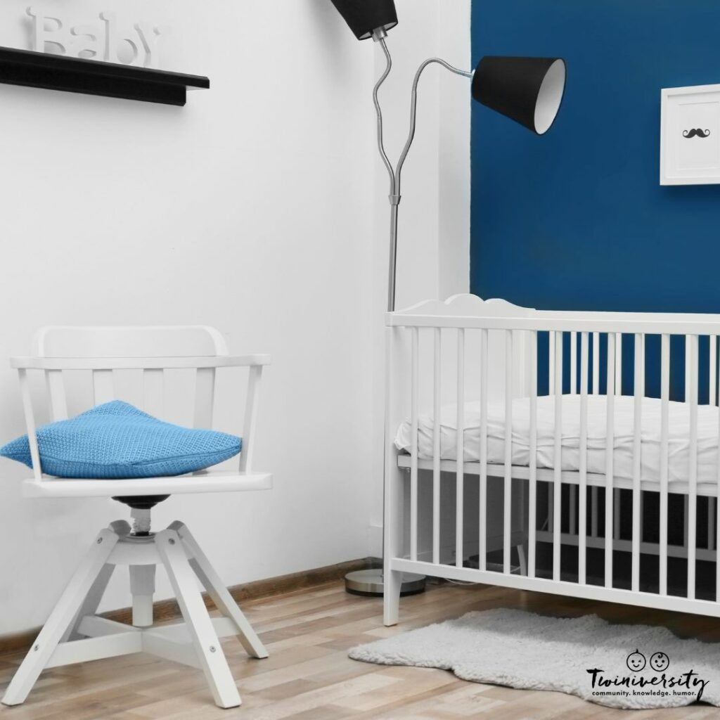 Consider a pop of color for an accent wall in your boys' nursery decorations
