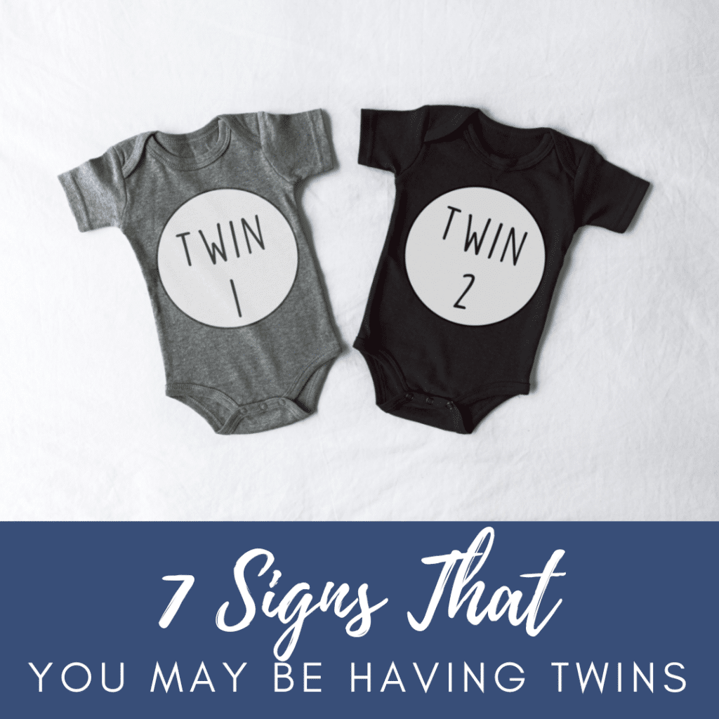 two onesies that say twin 1 and twin 2 Signs of Twin pregnancy