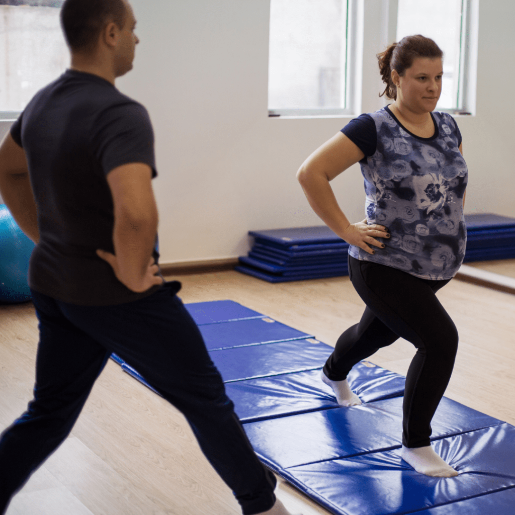 Pregnant mom working out