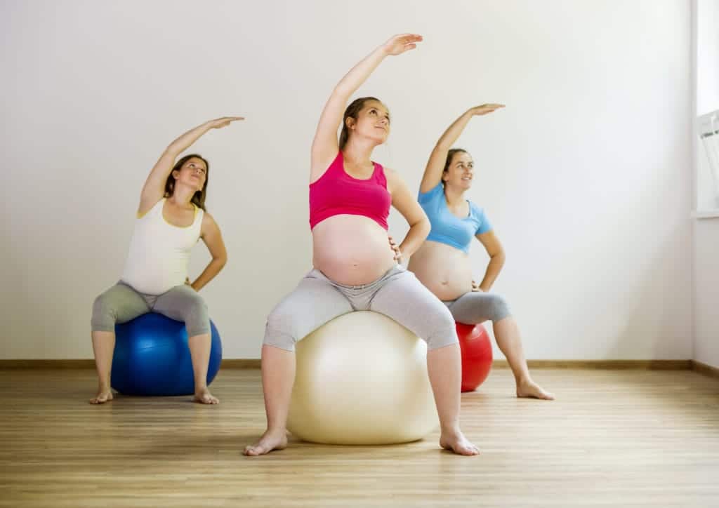 Pregnant women exercising