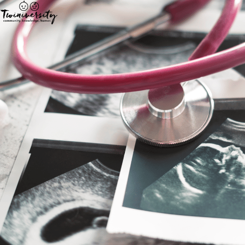 images of sonograms and a stethoscope on a table