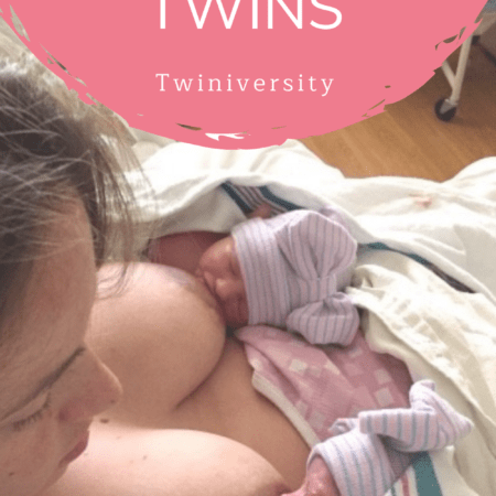 Mom breastfeeding twins