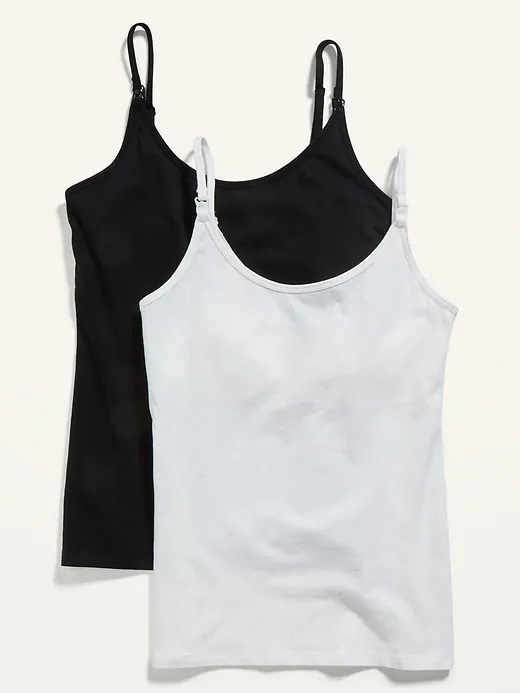 2 nursing tank tops, 1 black and 1 white