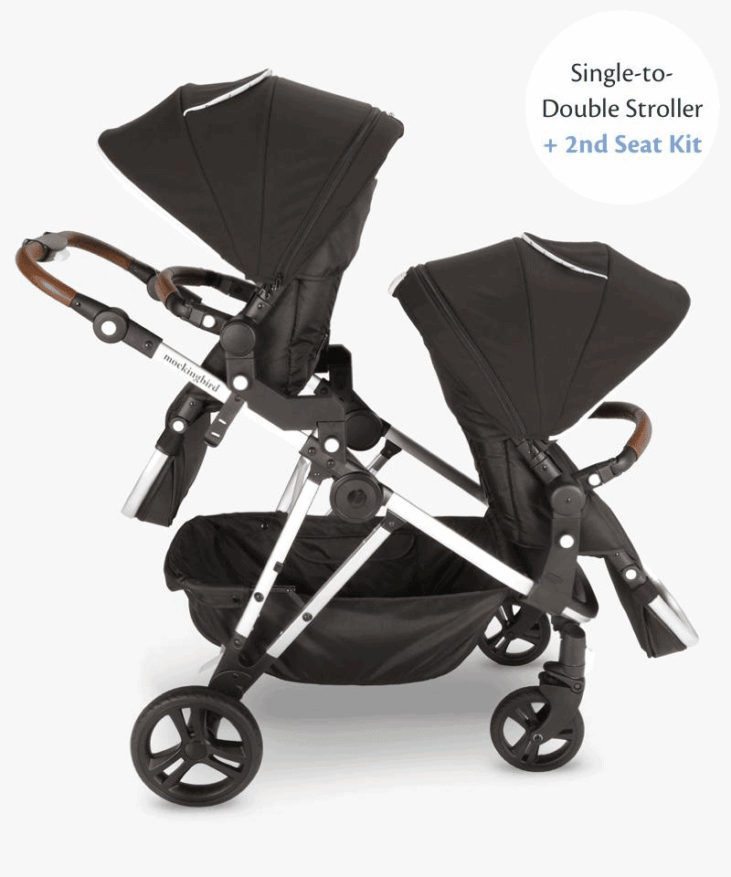 the mockingbird single to double stroller with a second seat