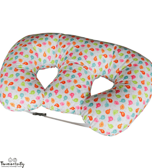 a colorful Twin Z twin breastfeeding pillow