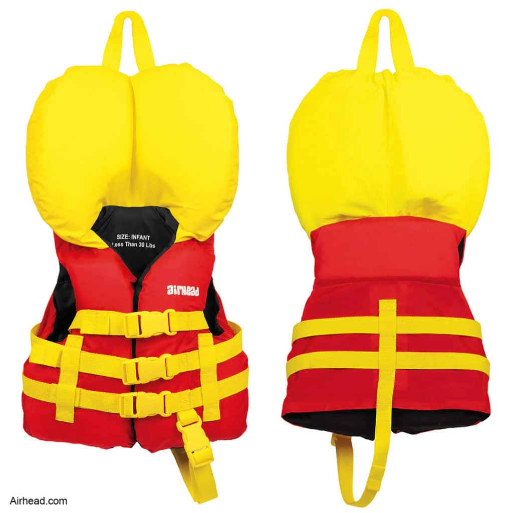Red and Yellow Airhead Classic Infant life jacket