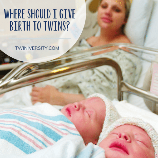 a woman in a hospital bed after giving birth to twins