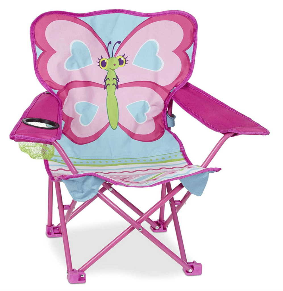 Pink butterfly beach chair