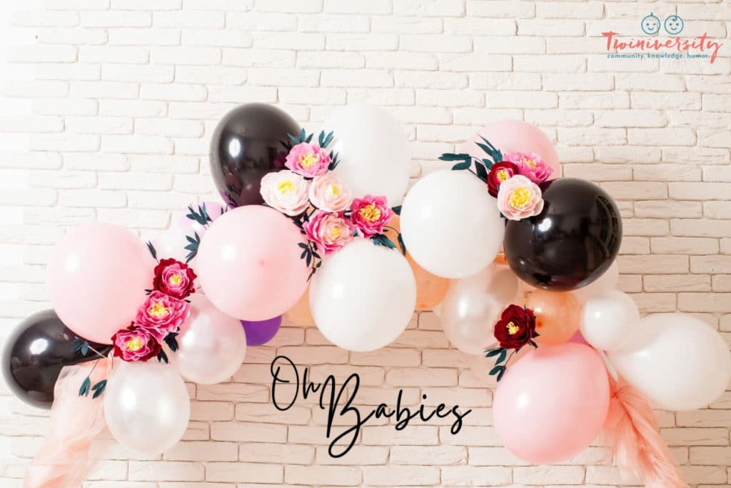 Balloons make great twin baby shower decorations