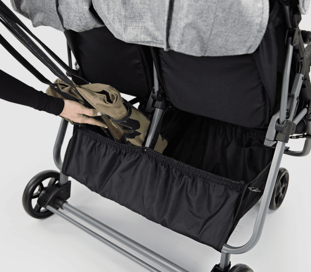 Zoe Triple stroller storage compartments