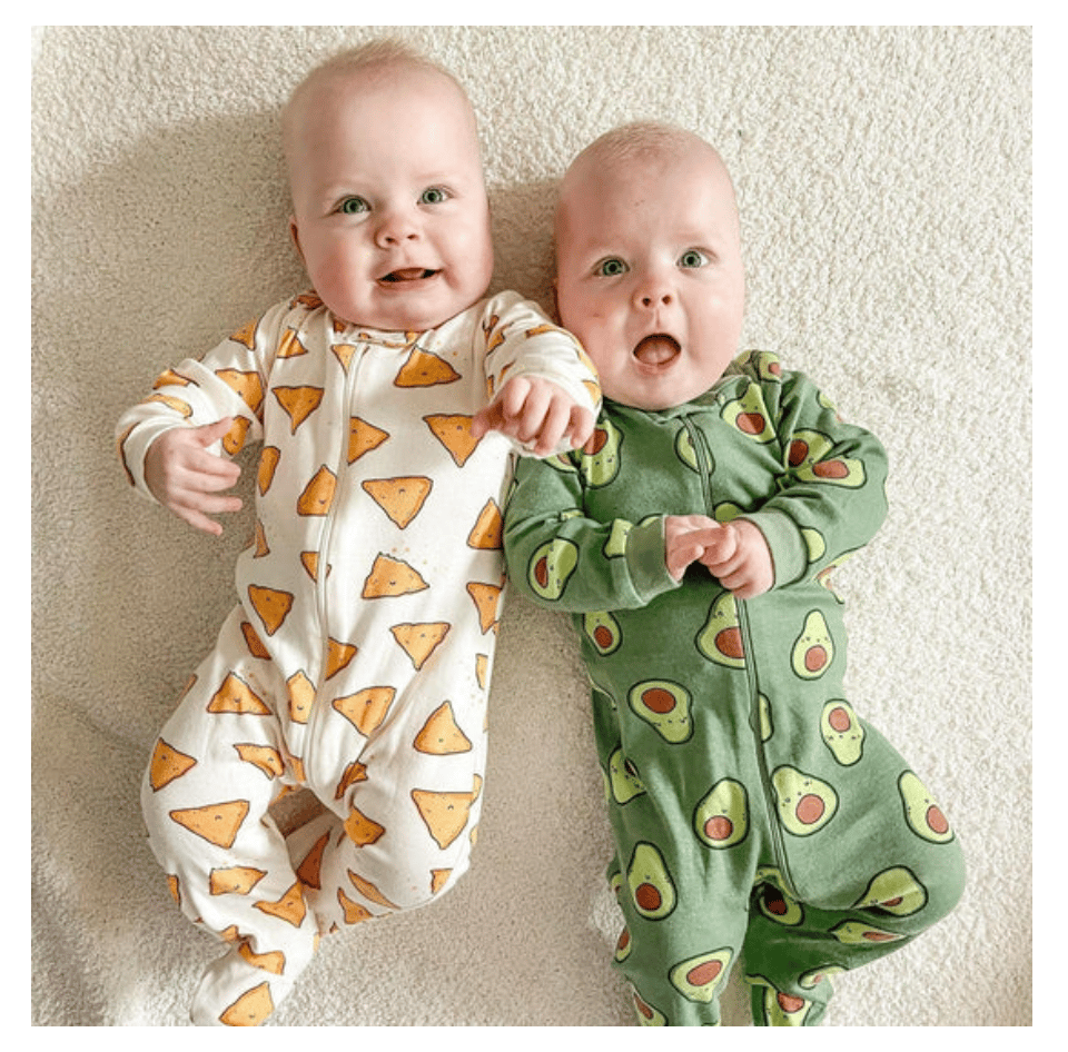 Sleep N Plays from Gerber are great outfits to pack for your twins