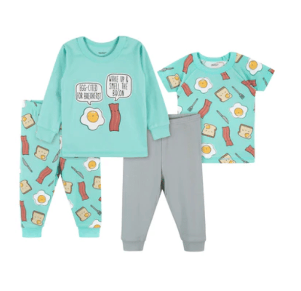 4 piece breakfast pajamas are perfect for twins: from Gerber Childrenswear
