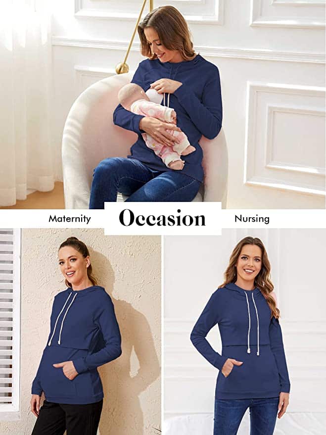 The Liu & Qu nursing hoodie is a great breastfeeding product