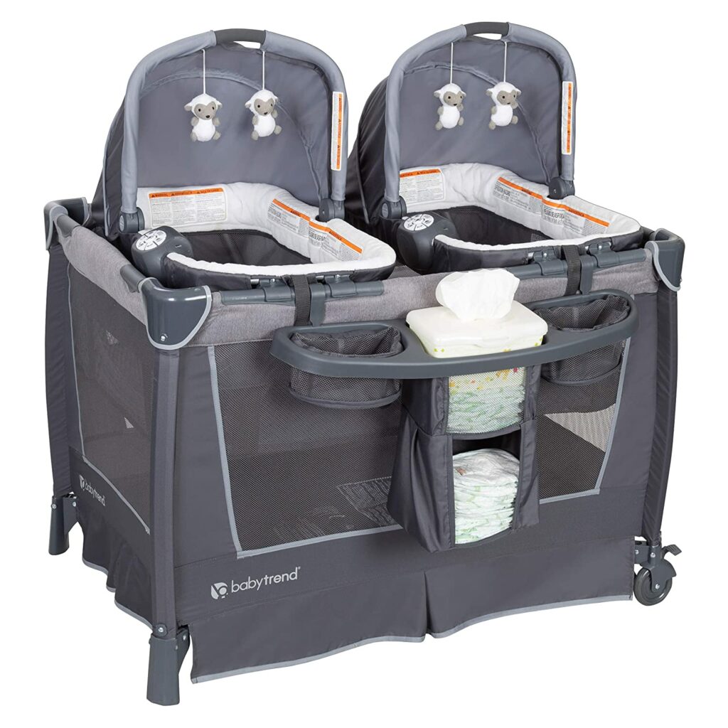The Baby Trend Twin Nursery Center has been on the market for a while, but it is still very impressive, making it a top baby item for 2023