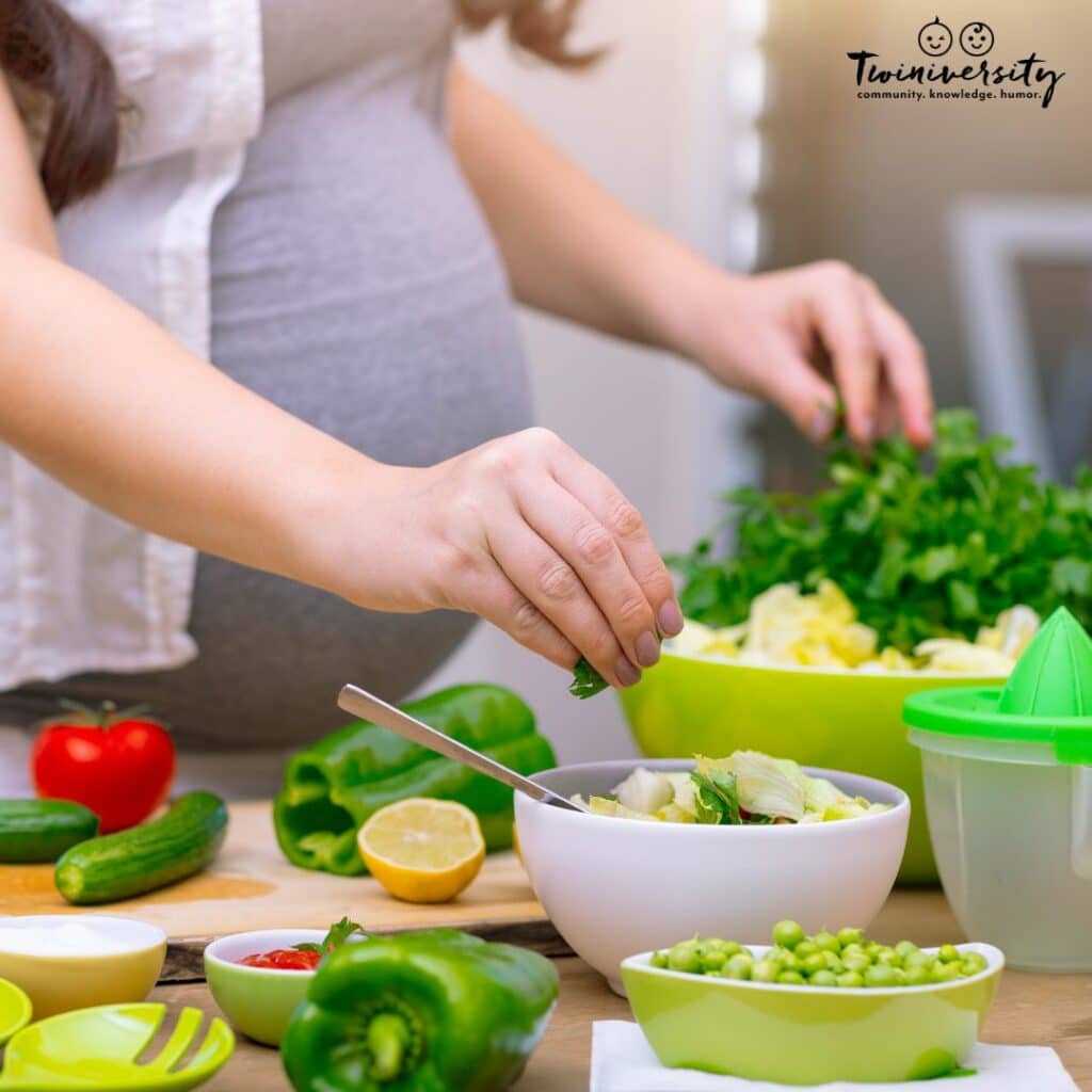 A woman is fixing herself a meal with calcium-rich foods