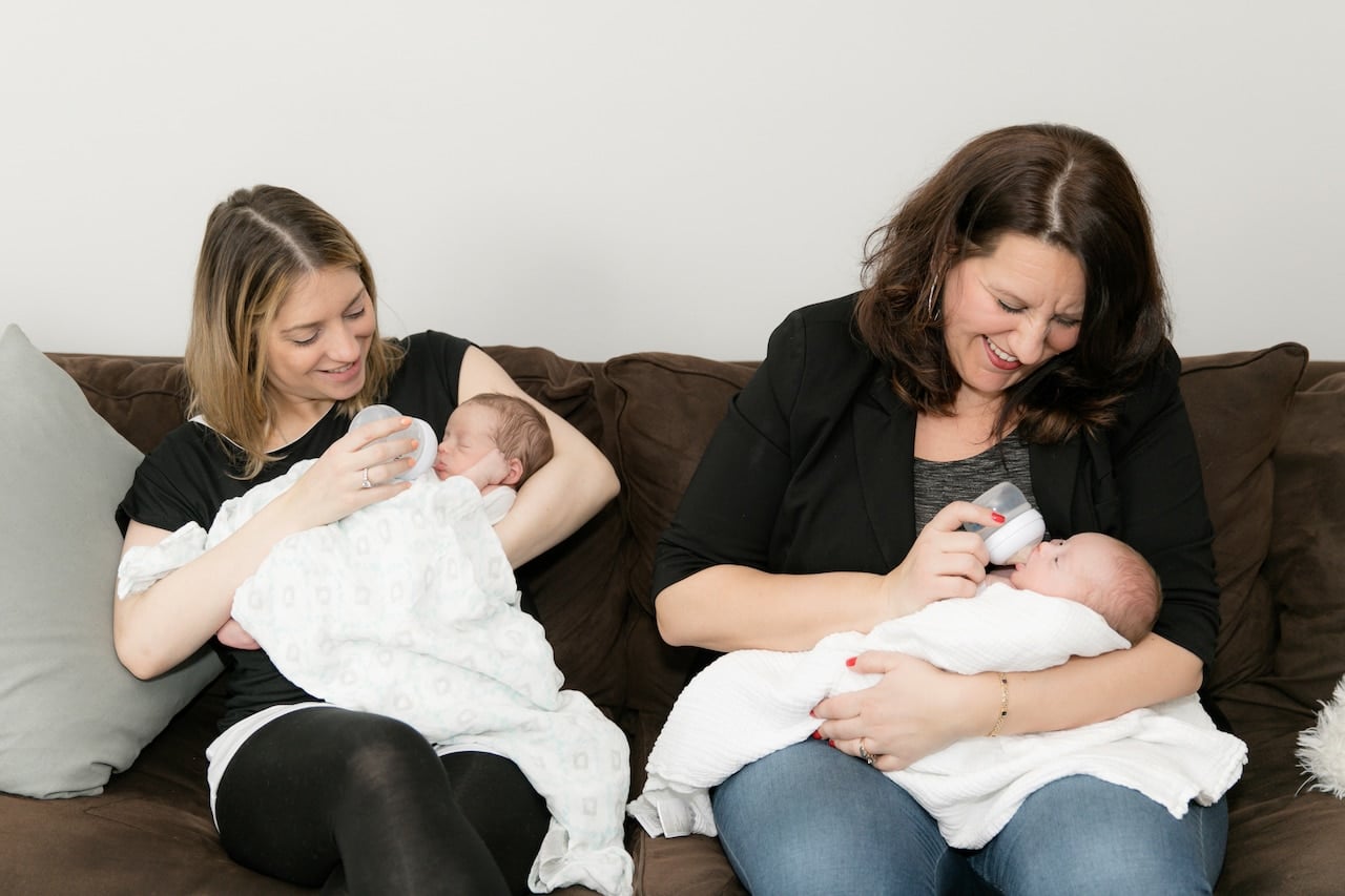 feeding twins