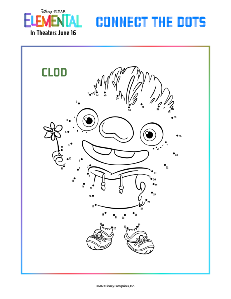 Elemental Connect the Dots
disney coloring pages
Coloring Page Pixar