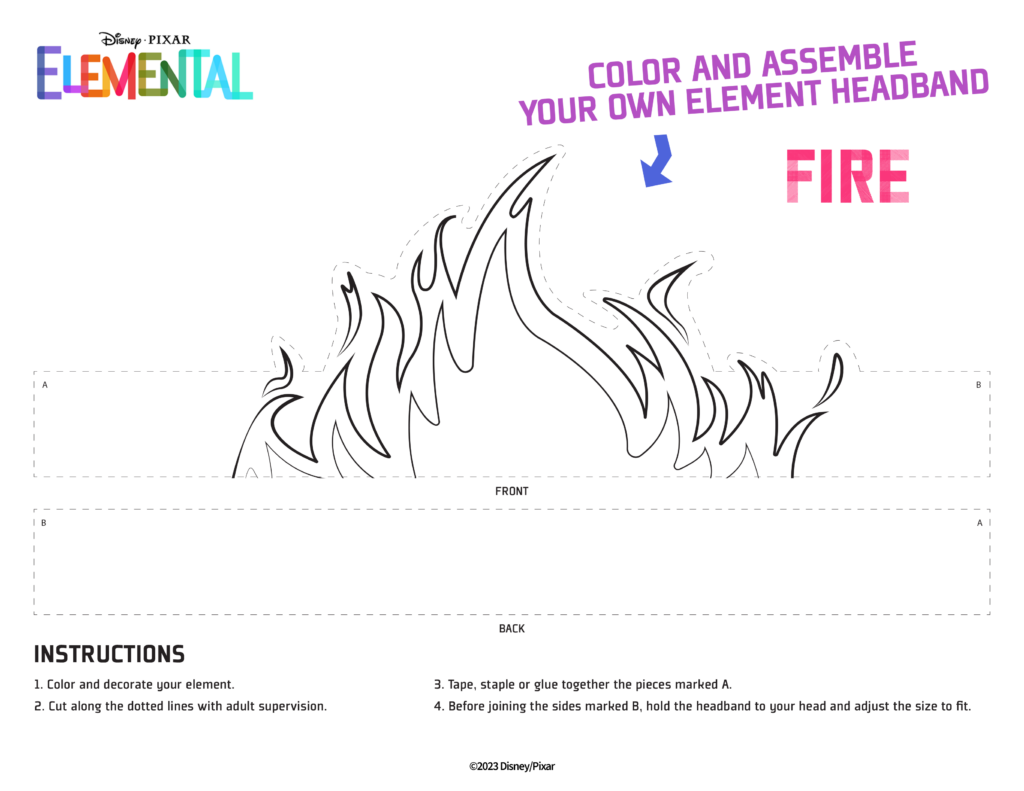 Elemental fire Headband
Disney Coloring Pages