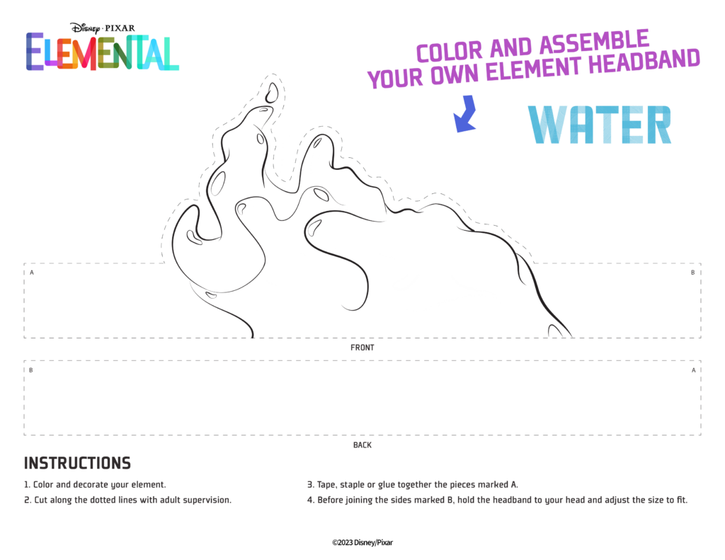 Elemental water Headband
Disney Coloring Pages