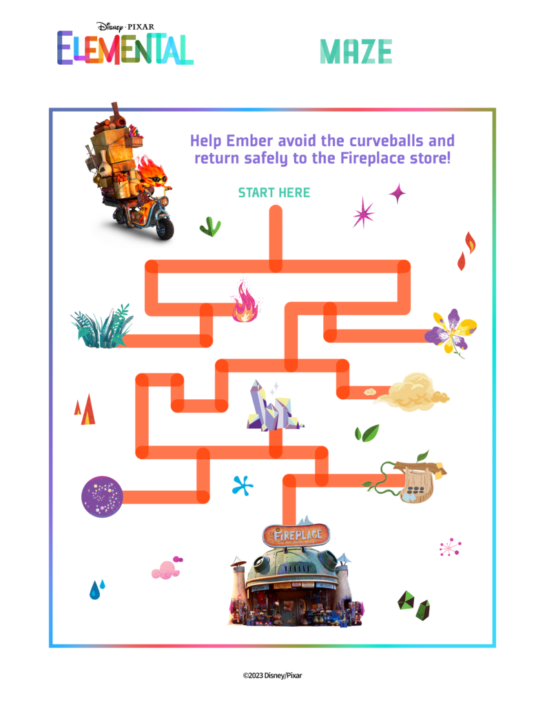 Disney Elemental Maze Printable
Coloring Pages Pixar, Disney coloring pages
