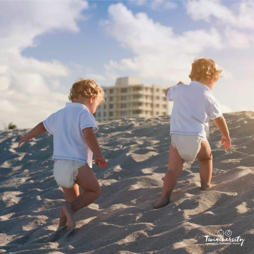 Twin toddlers running off after taking twins out solo