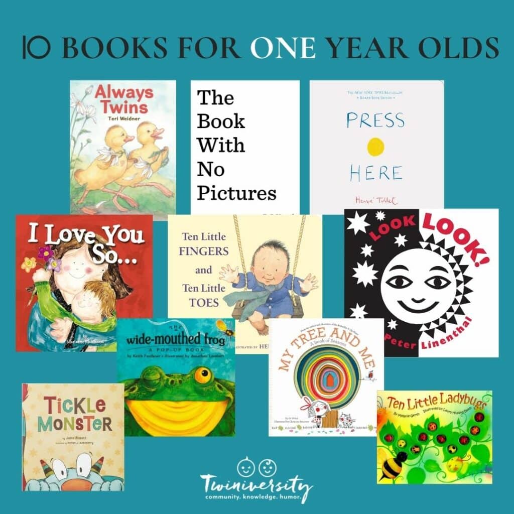 Cover images of the list of 10 books for one year olds