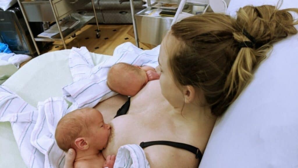 Breastfeeding twins in the hospital