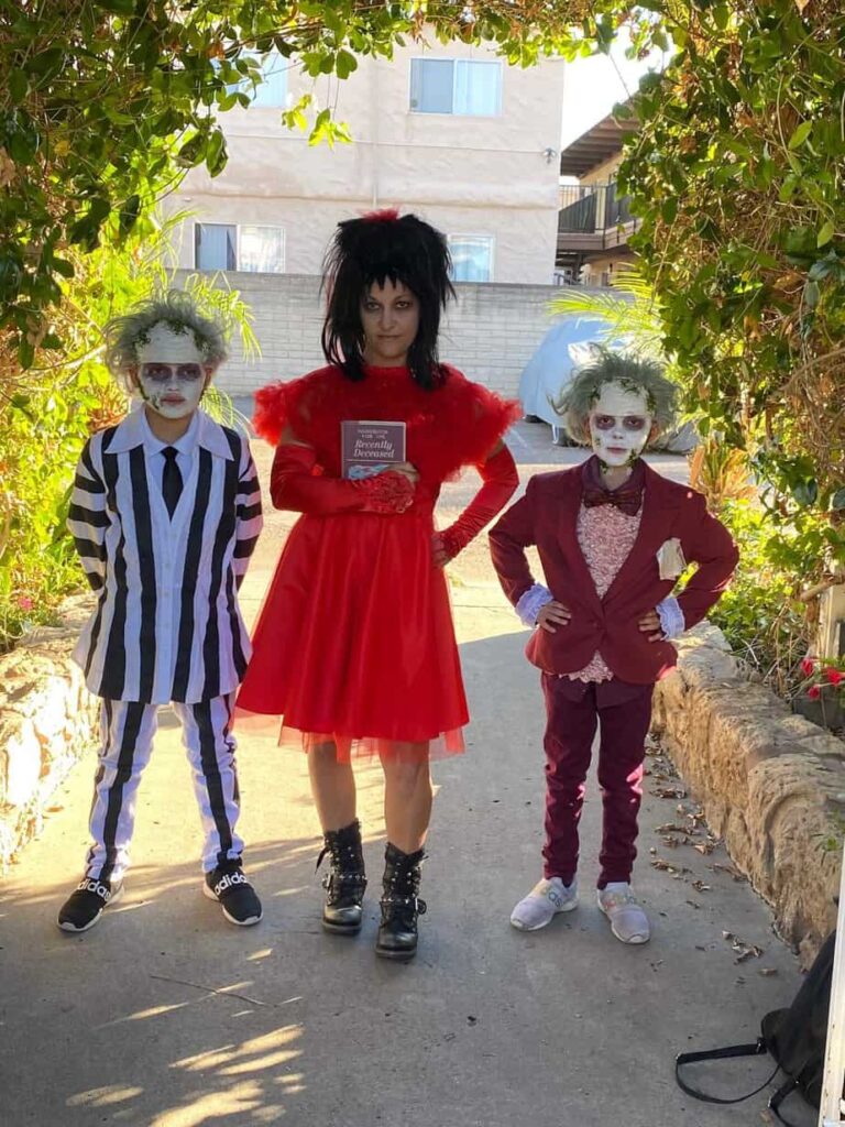 hollywood inspired costumes for twins of Beetlejuice