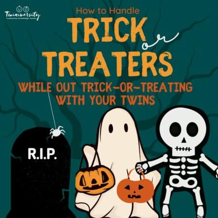 How to Handle Trick-or-Treaters while out Trick-or-Treating with Your Twins