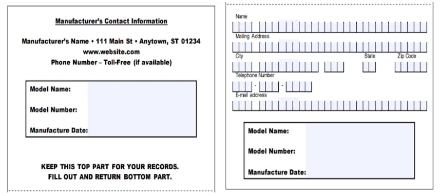 Manufactures registration form