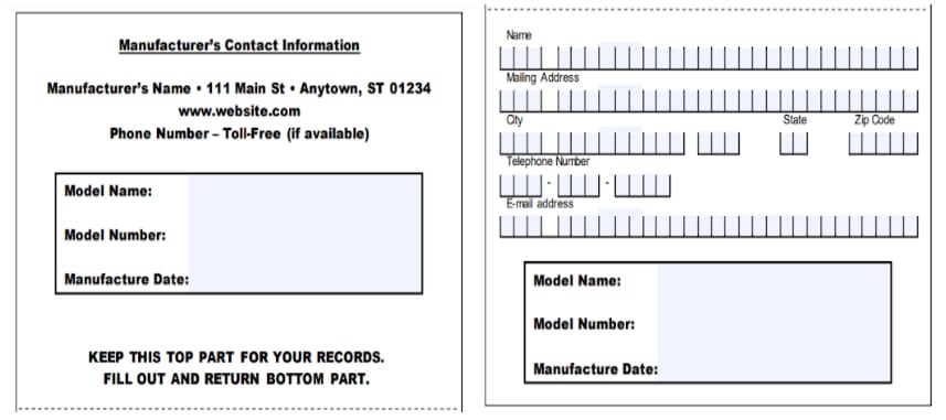 Manufactures registration form 