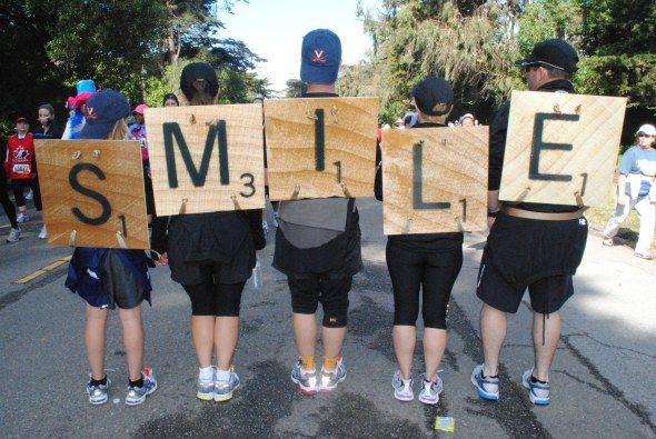 Scrabble tiles are an easy last minute Halloween costume